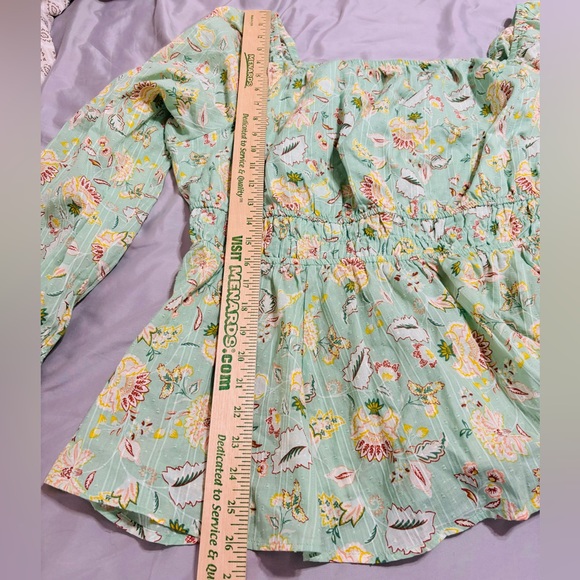 NWT Torrid Clip Dot  Cotton Viole Blouson Sl. Sq. Neck Smocked Top Size 1X 14-16 - Picture 10 of 13